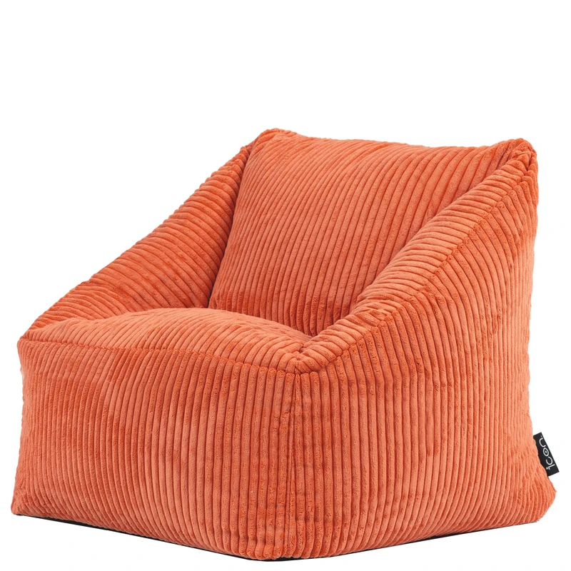 Icon Natalia Children's Bean Bag, Terracotta, Soft Corduroy Fabric, with Stuffing, Comfortable Children's Chair, Reading Chair, Bedroom, Children's Room, Playroom