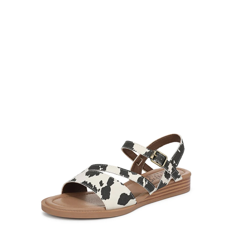 Blowfish Malibu Women's Arrow Flat Sandals, Cow Print Nubuck, Medium Fit, UK 8