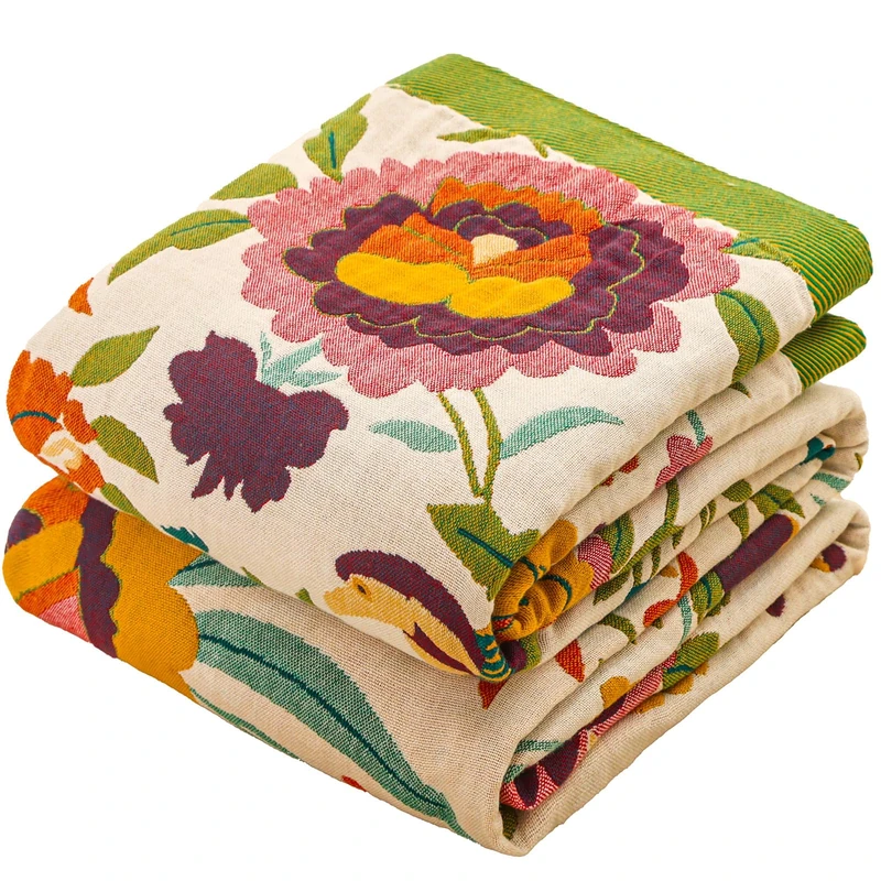 STASOPTK Flower and Bird Boho Throw Blanket for Bed Couch 90"×98"