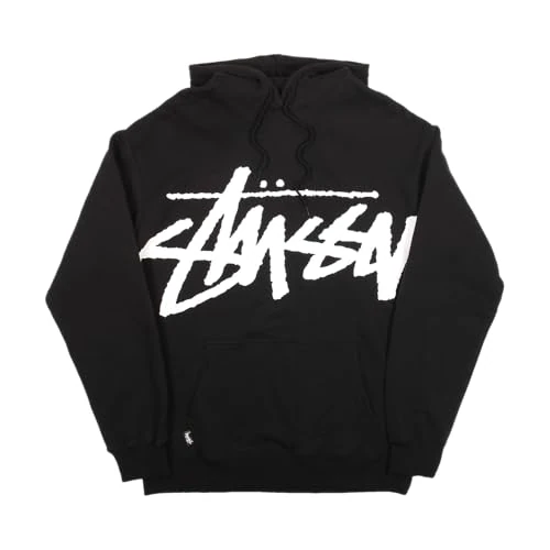 Stussy Pre-Loved Front Logo Hoodie Black