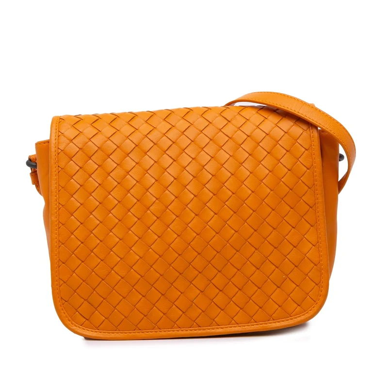 Bottega Veneta Pre-Loved Nappa Intrecciato Flap Crossbody Bag