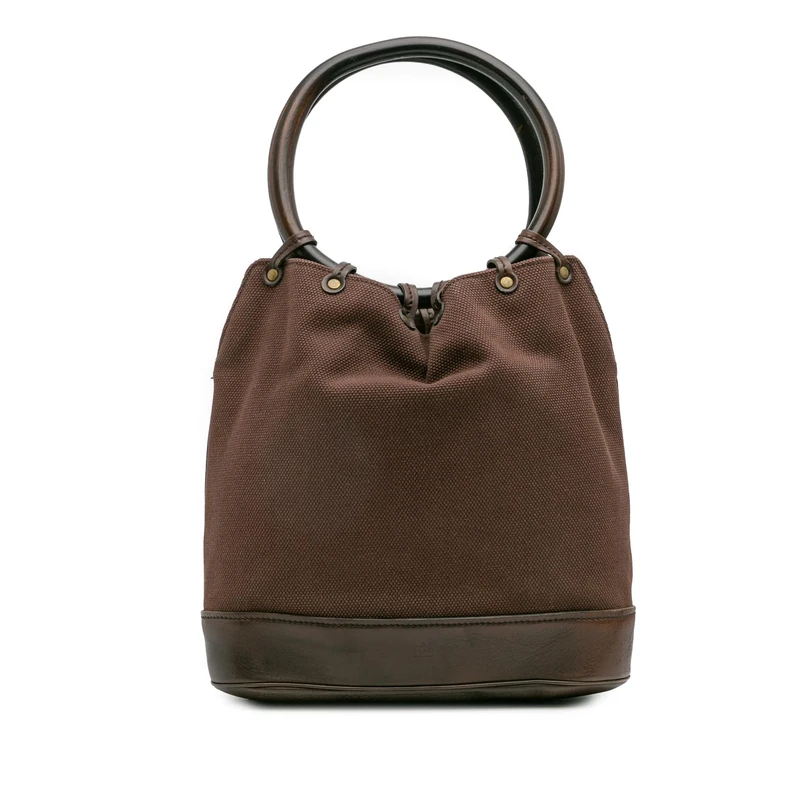 Gucci Pre-Loved Canvas Ring Top Handle Bag Handbag