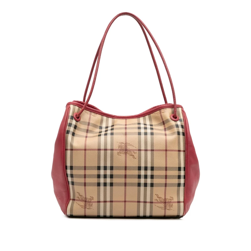 BURBERRY Pre-Loved Small Haymarket Check Coated Canvas Canterbury Tote
