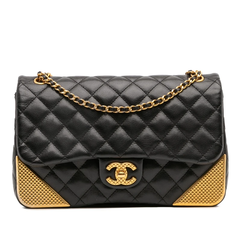 Pre-Loved Quilted Calfskin Rock The Corner Flap Shoulder Bag