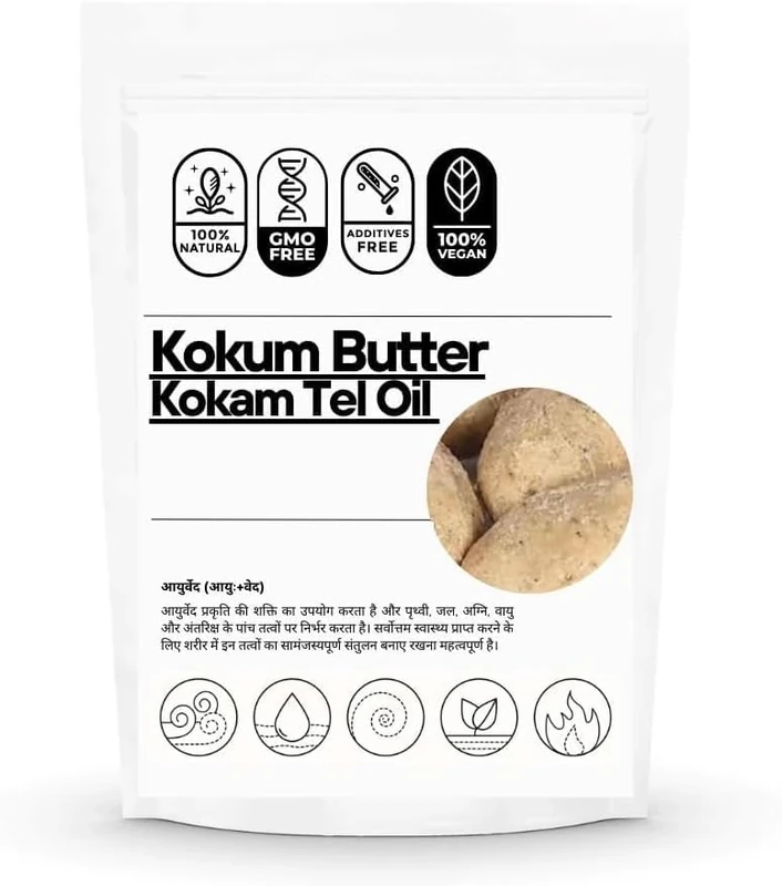 JEVR Kokum Butter -Kokam Tel Oil | Extracted from Indian Kokum Tree Fruits | Treats Face, Lips & Body Skin Issues | 100% Natural, Vegan & Organic Ingredients | for All Skin Types (100 GMS)