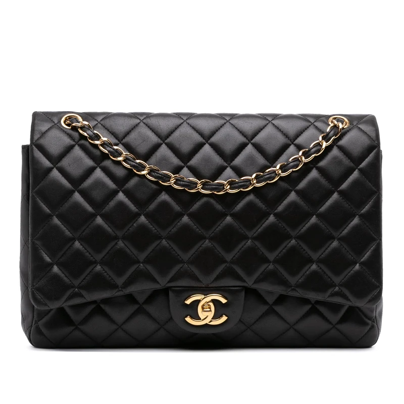 Chanel Pre-Loved Maxi Classic Lambskin Double Flap Shoulder Bag