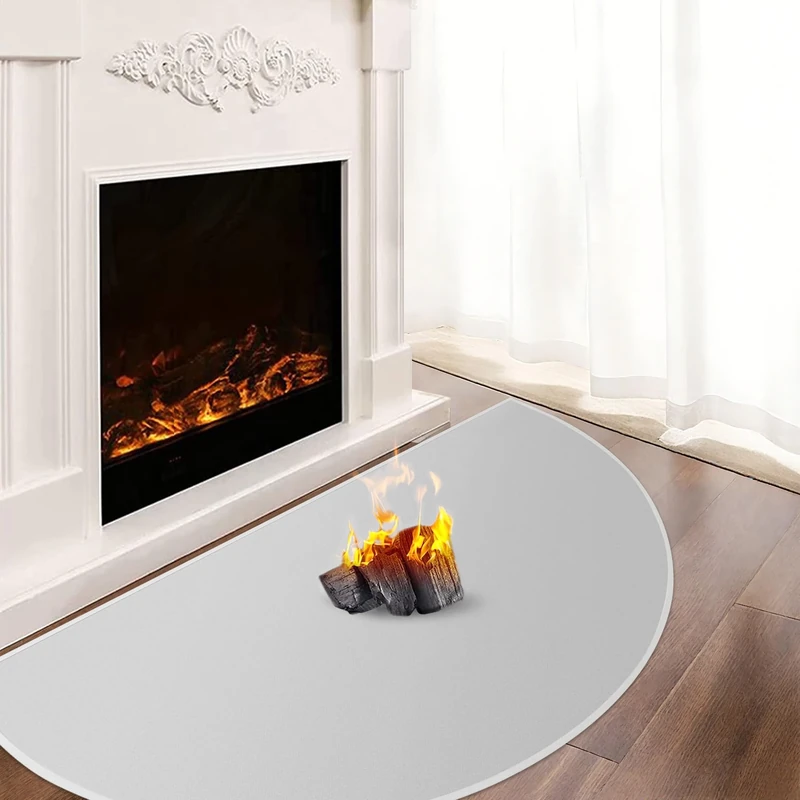Fireproof Fireplace Mat, 150x80x0.1cm Hearth Rugs for Fireplaces, Fireplace Rug for Indoor Outdoor, Hearth Pads for Wood Stove Protect Floors Carpets from Sparks Embers, Grey