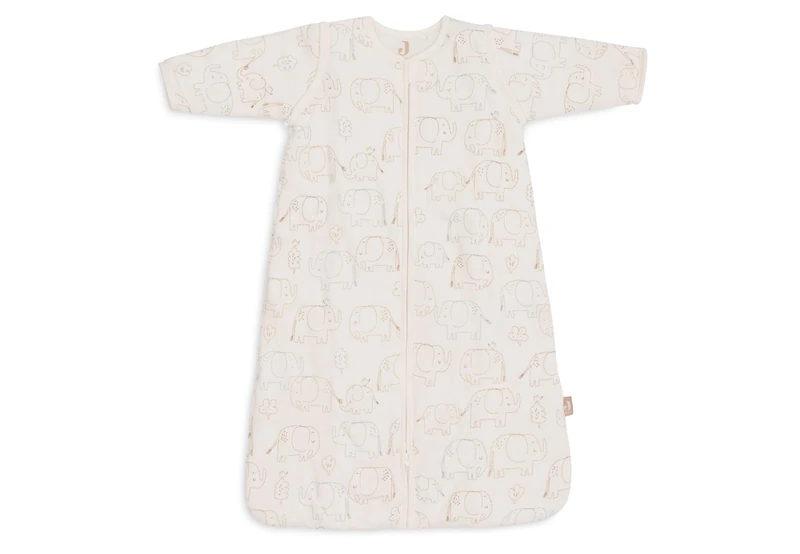 Jollein Baby Sleeping Bag - 110 cm - Cotton - 2.5 to 3.5 TOG - Detachable Sleeves - Oeko-TEX Certified - Baby Sleeping Bag - Winter Sleeping Bag - Also for Spring & Autumn - Elephant Tales Print