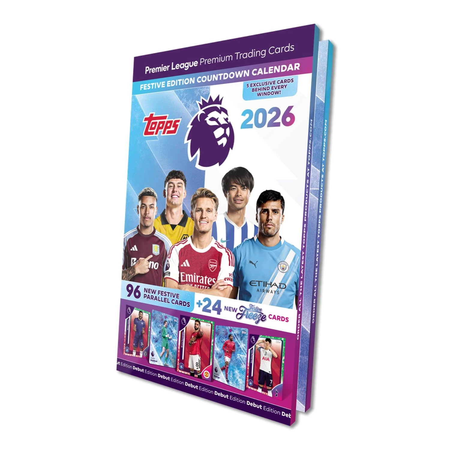 Topps Premier League 2026 - Debut Edition - Advent Calendar (96 Festive Parallel cards plus 24 Festive Freeze cards)