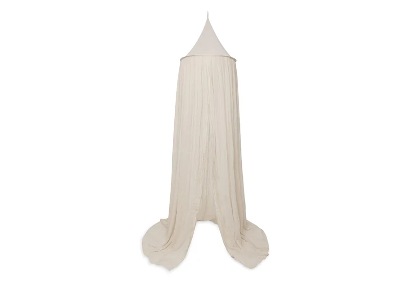 Jollein Canopy Cosy Check – 245 cm – Bed Canopy Baby Bed Nursery – Inner Loop for Mobile – OEKO-TEX Certified – Sand Nougat Check