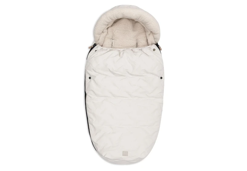 Jollein Footmuff Embossed – Sand – for Buggy or Stroller – Soft Fleece Lining – Fully Openable – Washable at 30°