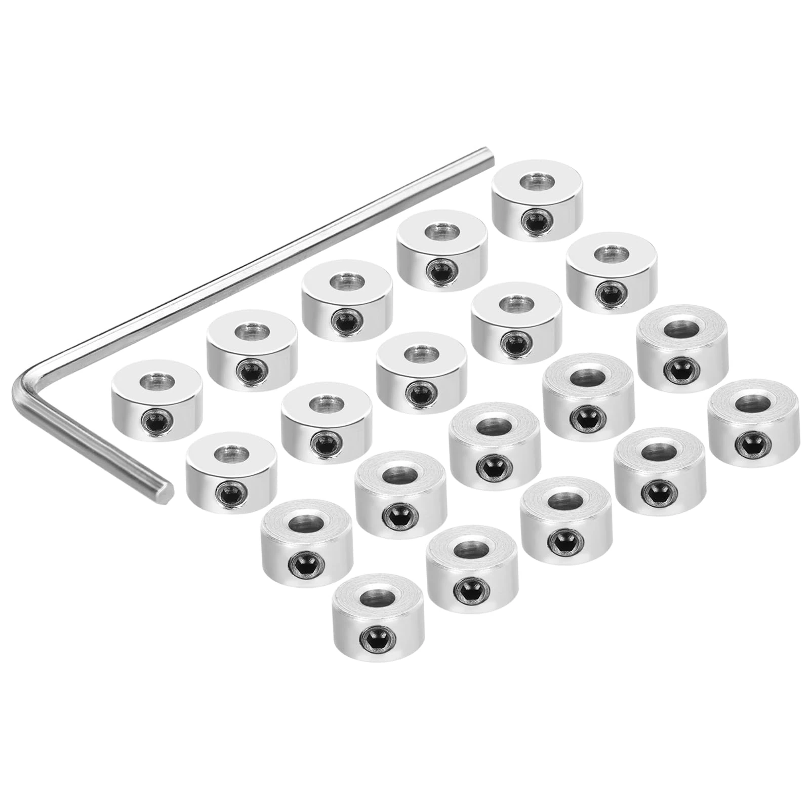 sourcing map 20Pcs Landing Gear Stopper 2.55/3.1mm 0.1x0.28/0.12x0.32 Plane Wheel Collar Block with Wrench for RC Airplane Model Remote Aircraft