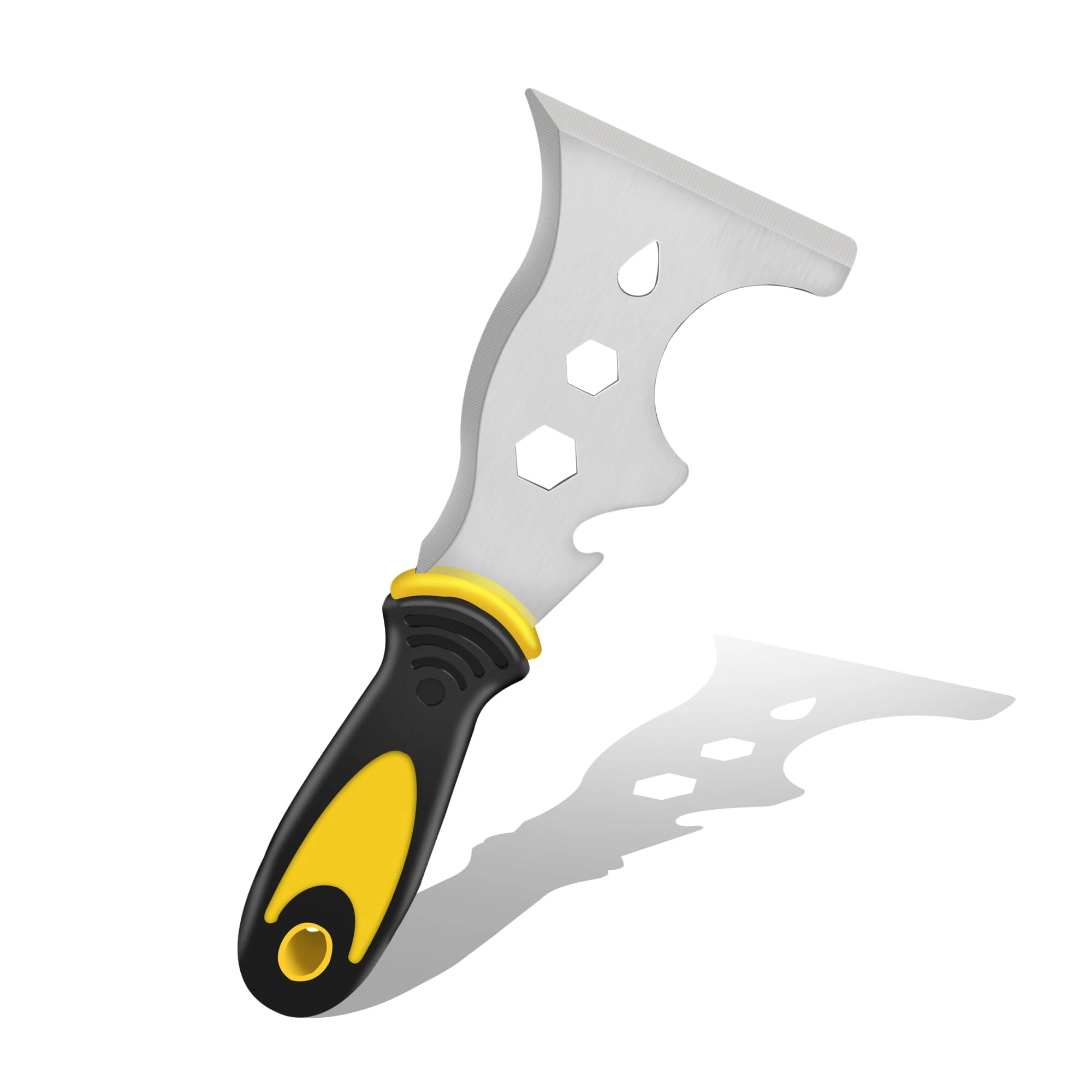 SZWLJ Multi Stainless Steel 13-in-1 Scraper Tool Paint Stripper Wood for Wallpaper Scraper Roller Brush Cleaning, Wrench, Putty Spreader & Pry Bar, Comprehensive Home Maintenance