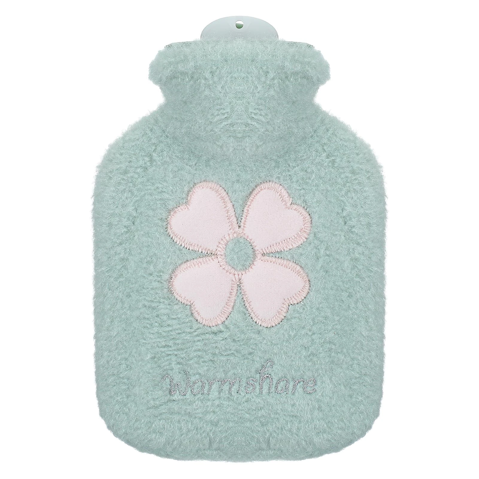 Hot Water Bottle, 500ml Small Hot Water Bag with Cover Warm Bag with Soft Premium Faux Fur Cover 2-in-1 Heating Bags for Cold & Warm Compress for Women Seniors Children Green