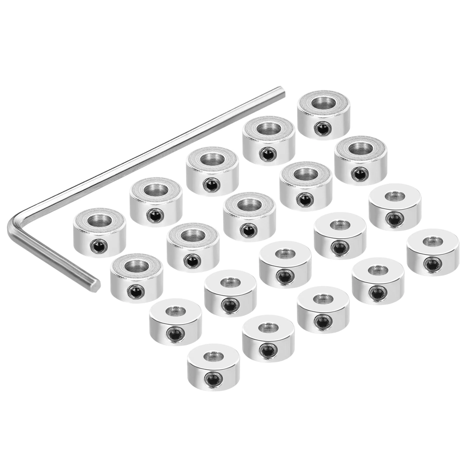 sourcing map 20Pcs Landing Gear Stopper 3.1/4.1mm 0.12x0.32/0.16x0.35 Plane Wheel Collar Block with Wrench for RC Airplane Model Remote Aircraft