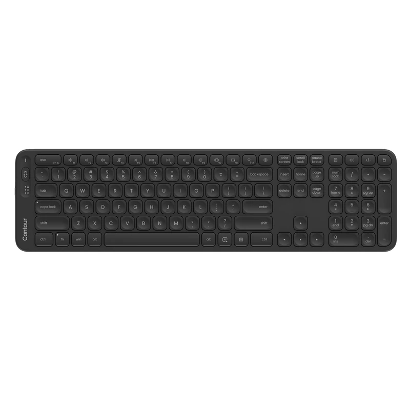 Contour Balance Keyboard | Full-size Wireless keyboard with USB Receiver | US Layout | Numeric Keypad | Home and Office | For Windows and Mac