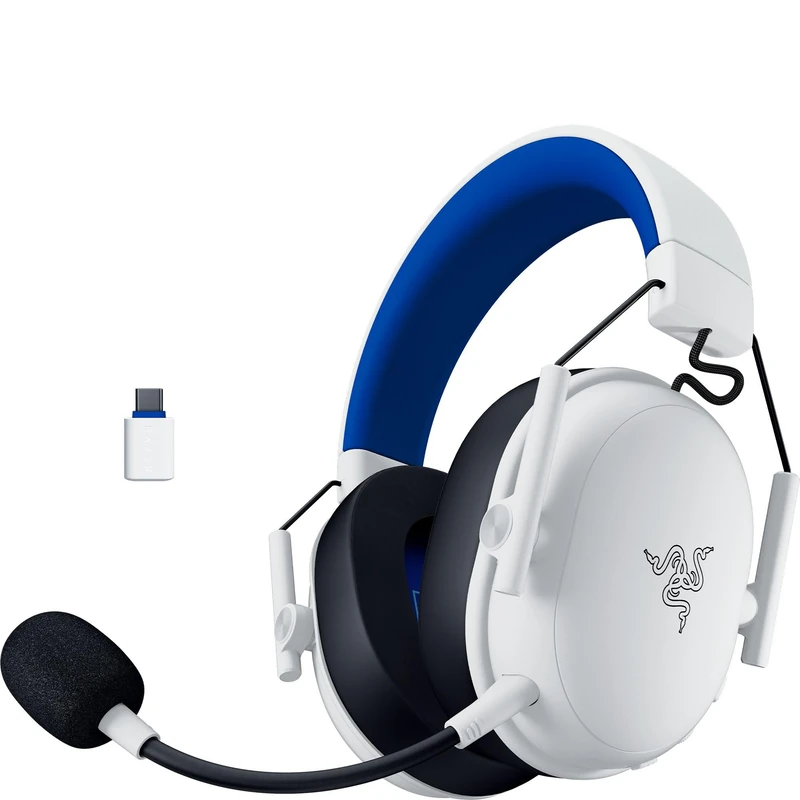 Razer BlackShark V3 X HyperSpeed for PlayStation - Wireless E-sports Gaming-Headset - Ultra light 270g - TriForce 50mm Drivers - Detachable microphone - HyperSpeed 2,4 GHz & Bluetooth - PS5/PC | White