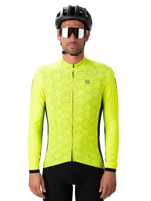 Alé Men's R.EV1 Velocity Plus Long Sleeve Cyling Jersey, Fluo Yellow, M