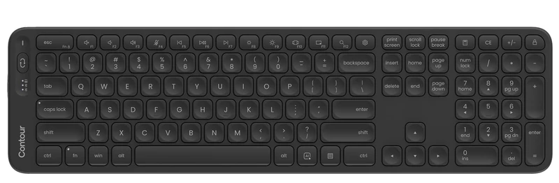 Contour Balance Keyboard | Full-size Wireless keyboard with USB Receiver | UK Layout | Numeric Keypad | Home and Office | For Windows and Mac
