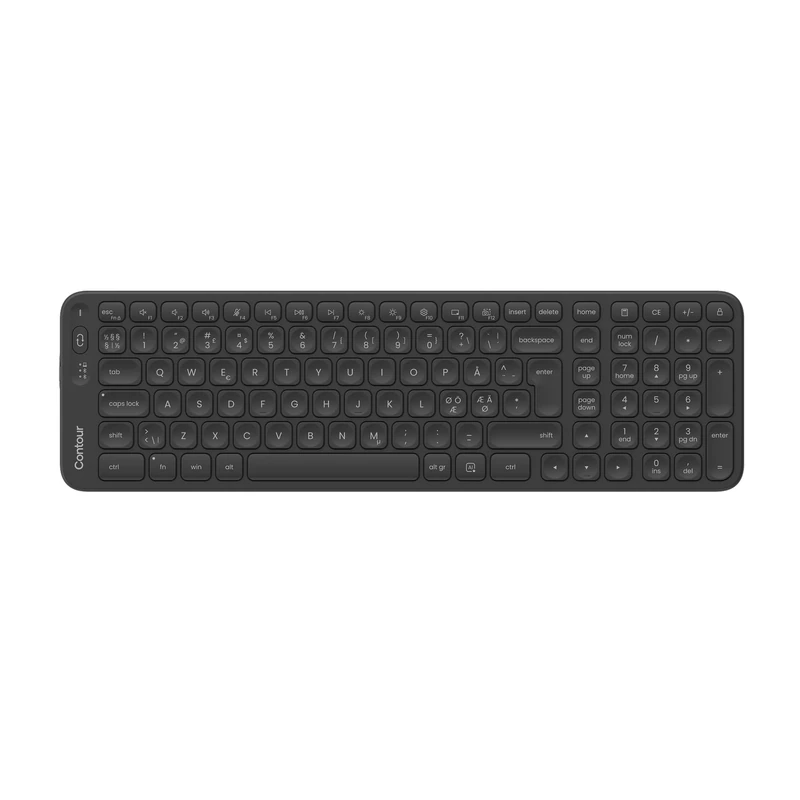 Contour Balance Keyboard | Compact Wired keyboard with USB Receiver | FR Layout | Numeric Keypad | Home and Office | For Windows and Mac