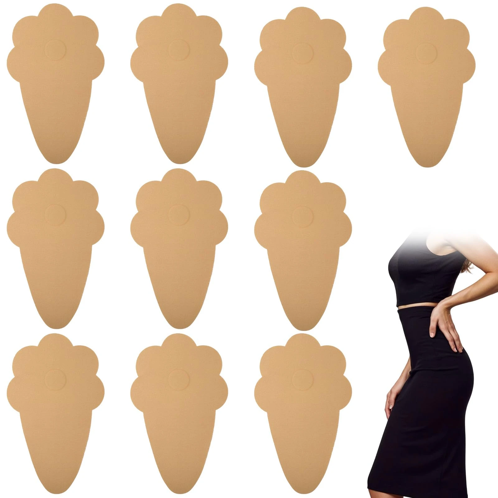 Tucnoeu 5 Pairs Boob Tape for Women, Boob Tape for Breast Lift, Breathable Nipple Pasties, Invisible Sticky Chest Tapes for Push-up Breast Support Lift