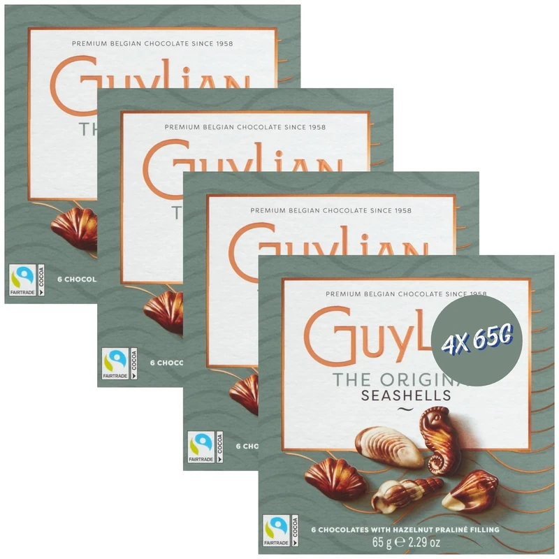 Luxury Chocolate Gift Bundle With Guyliann The Original Seashells Chocolate Box 65g (4 Pack)