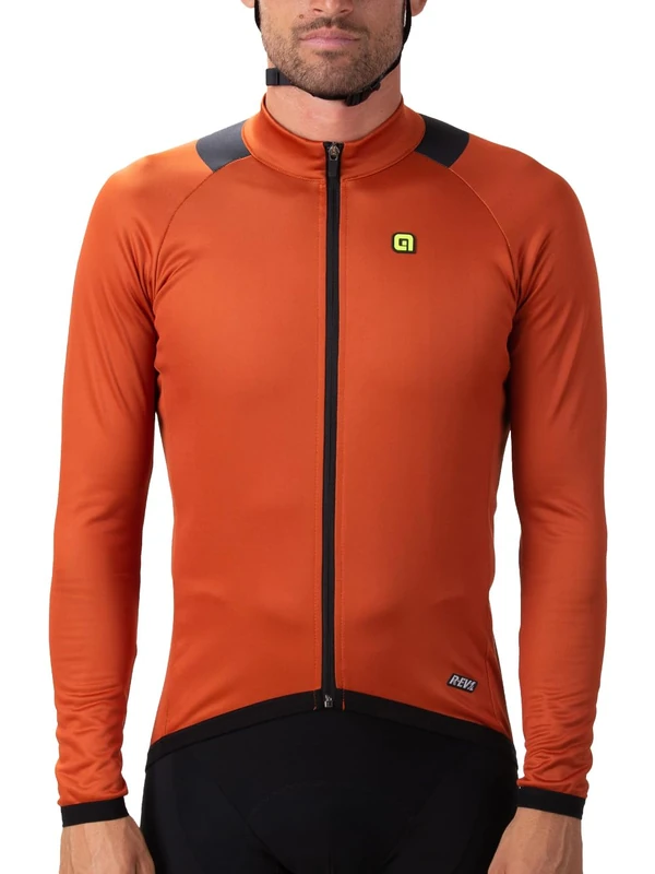 Alé Men's R.EV1 Thermal Cycling Jersey, Rust, L - Image 1