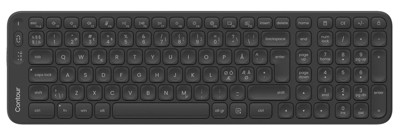 Contour Balance Keyboard | Compact Wireless keyboard with USB Receiver | PN Layout | Numeric Keypad | Home and Office | For Windows and Mac