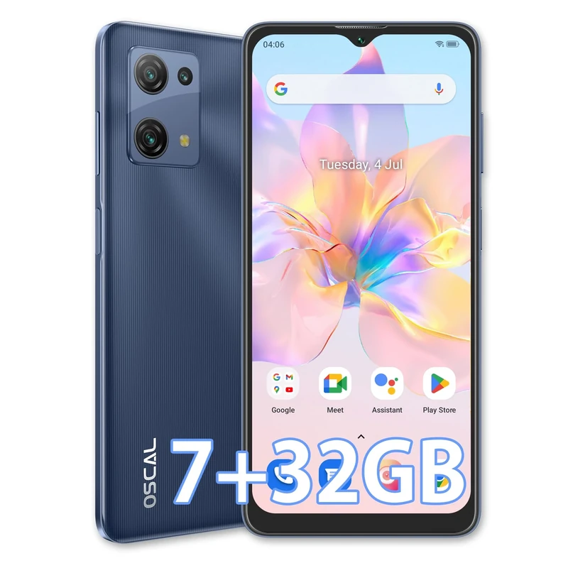 OSCAL FLAT 2 SIM-Free & Unlocked Mobile Phones 2026, Android 15 Smartphone, 12+128GB/2TB Octa Core, 5000mAh Battery Phone for Sale, 90Hz 6.56" HD+ Display, 4G Dual Sim/GPS/Fingerprint/Face Unlock