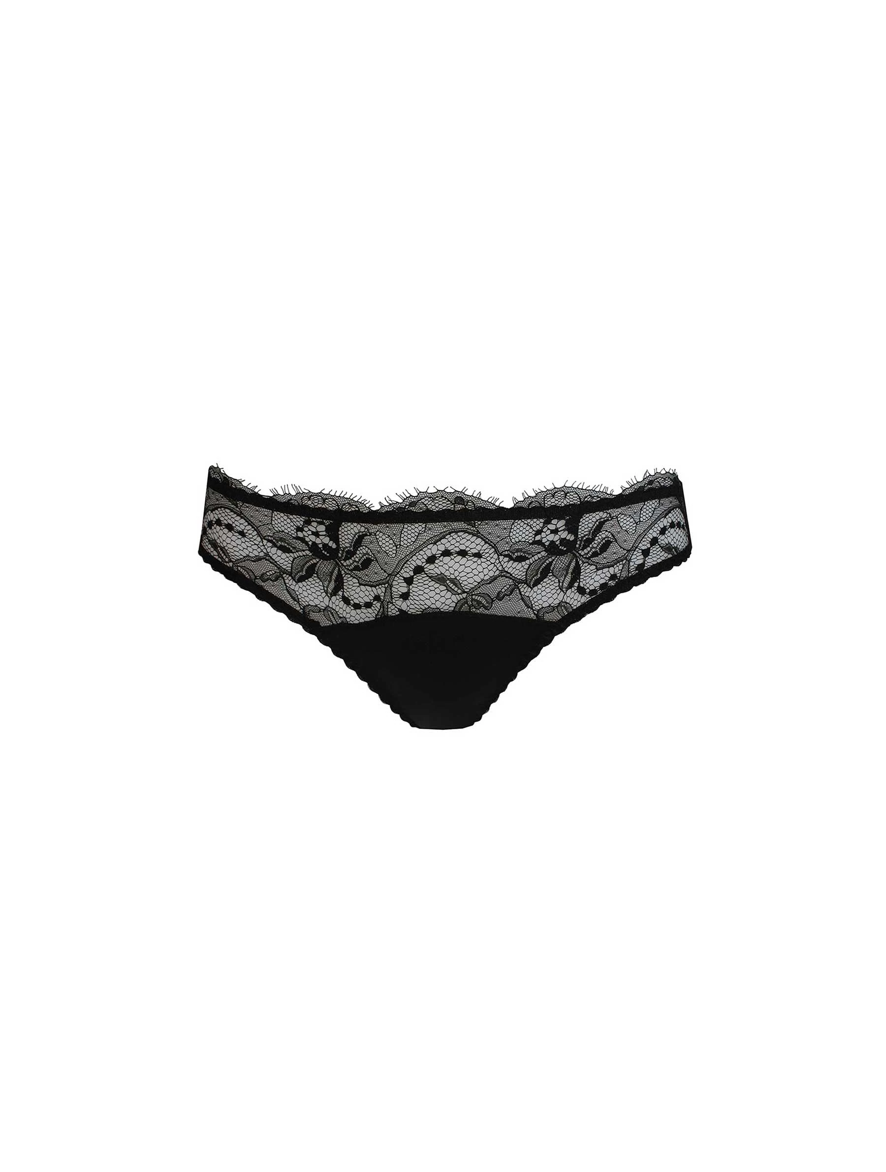 Fleur of England, Signature Black Lace Brief, L