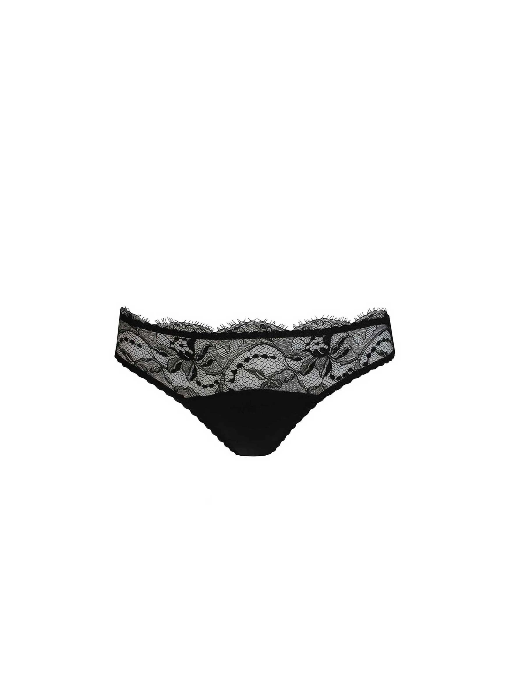 Fleur of England, Signature Black Lace Thong, M