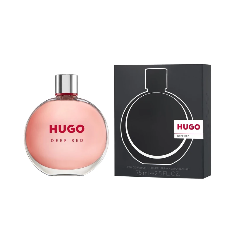 HUGO Deep Red Eau de Parfum – Ambery Perfume for Women – With Clementine, Freesia & Sandalwood – Long-Lasting Fragrance - 75ml