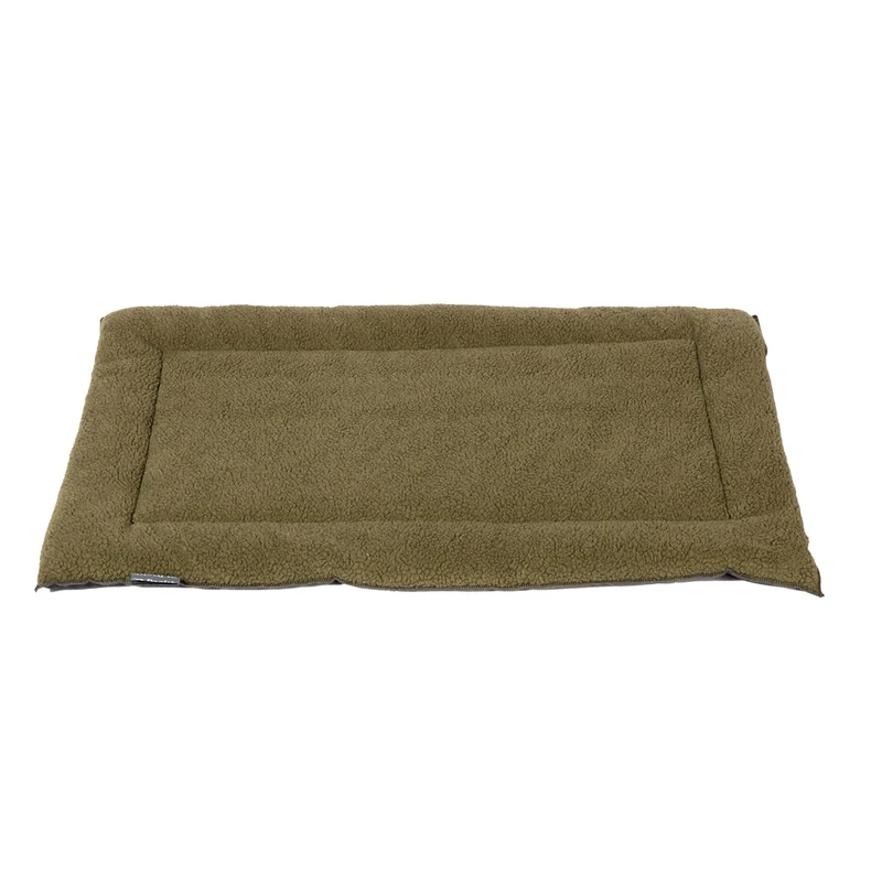 Danish Design Dog Crate Mattress - Sherpa Fleece, Ecoflex Recycled Filling - Olive - XXL