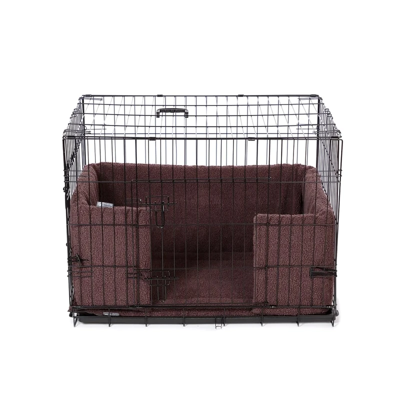 Danish Design Dog Crate Bumper - Sherpa Fleece, Ecoflex Recycled Filling - Mauve - Large