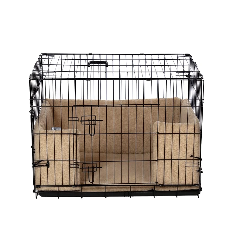 Danish Design Dog Crate Bumper - Sherpa Fleece, Ecoflex Recycled Filling - Oatmeal - XL