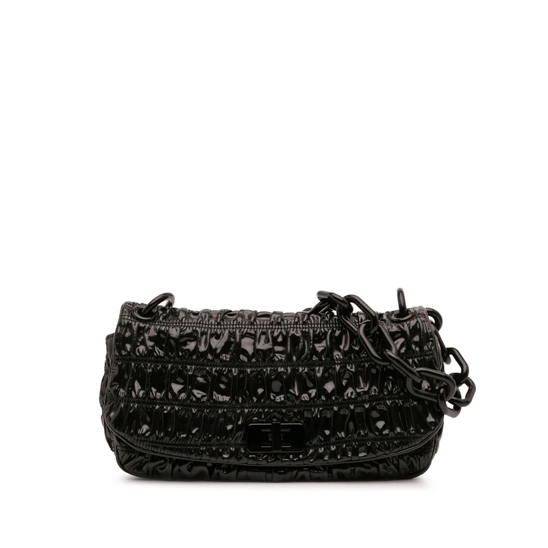 Prada Pre-Loved Vernice Gaufre Resin Chain Shoulder Bag