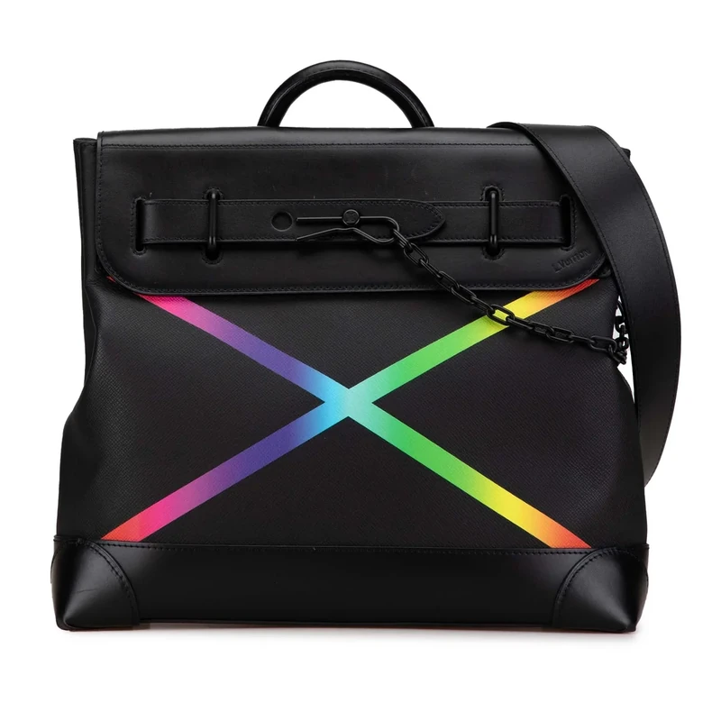 Louis Vuitton Pre-Loved Taiga Rainbow Steamer PM Handbag