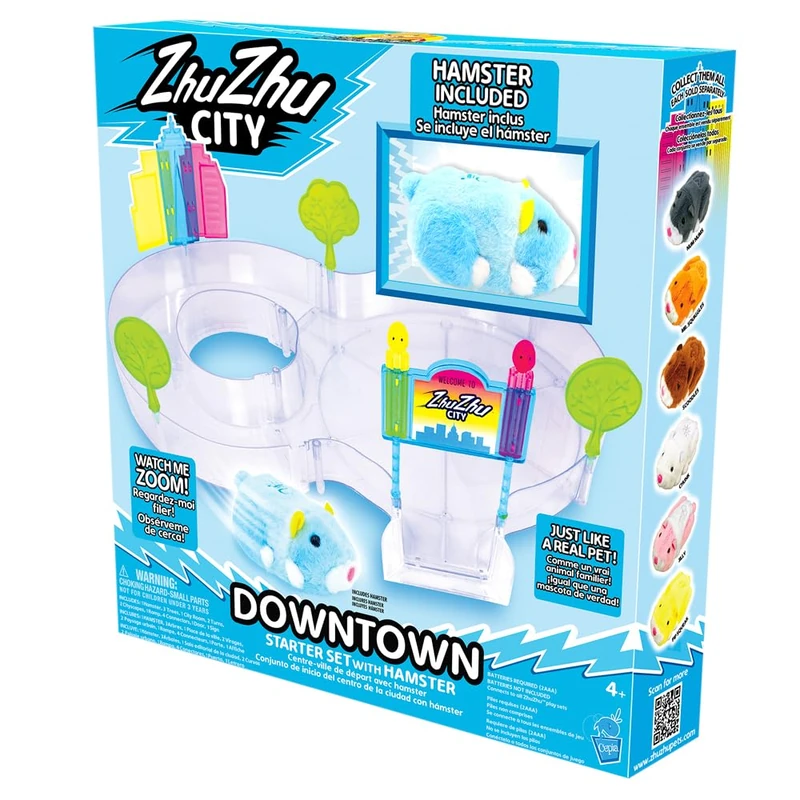 Zhu Zhu Hamster City Starter Set, Interactive Set with Hamster and Accessories, Toys