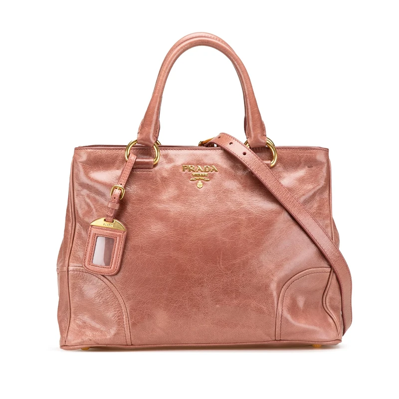 Prada Pre-Loved Vitello Shine Satchel Handbag