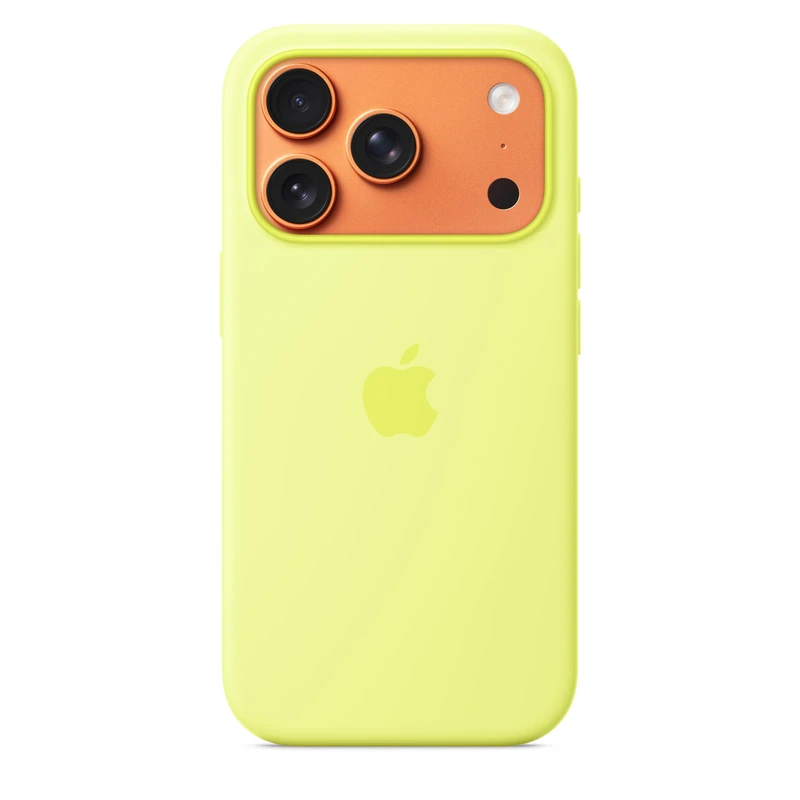 Apple iPhone 17 Pro Silicone Case with MagSafe and Camera Control: Lightweight Phone Case, Wireless Charging Compatible, Smooth Matte Finish; Neon Yellow