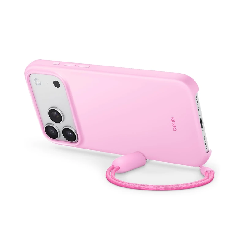 Beats iPhone 17 Pro Max Kickstand Case with MagSafe & Camera Control, Built in Stand & Lanyard, Matte Finish with Microfibre Lining – Pebble Pink
