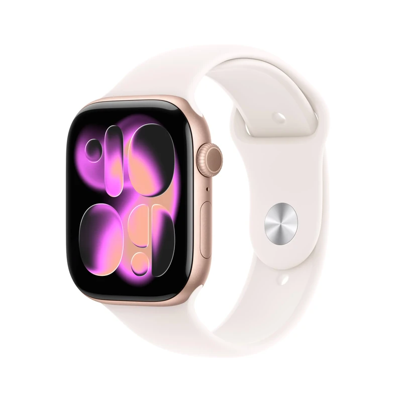 Apple Watch Series 11 GPS + Cellular 46mm Smartwatch with Rose Gold Aluminium Case with Light Blush Sport Band M/L. Sleep Score, Fitness Tracker, Health Monitoring, Always-On Display, Water Resistant