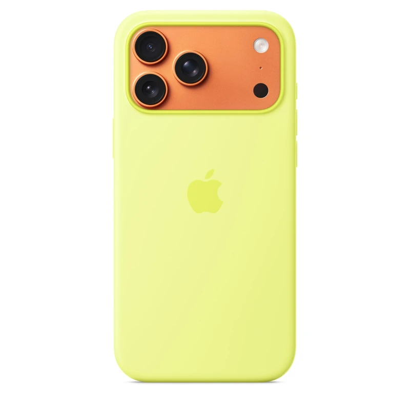 Apple iPhone 17 Pro Max Silicone Case with MagSafe and Camera Control: Lightweight Phone Case, Wireless Charging Compatible, Smooth Matte Finish; Neon Yellow