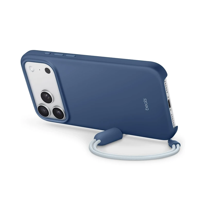 Beats iPhone 17 Pro Max Kickstand Case with MagSafe & Camera Control, Built in Stand & Lanyard, Matte Finish with Microfibre Lining – Bedrock Blue