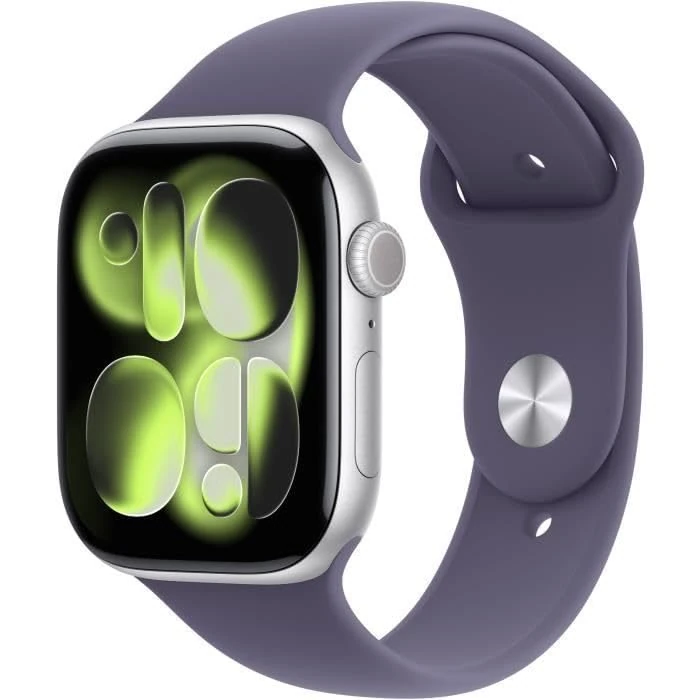 Apple Watch Series 11 [GPS + Cellular 46mm] Smartwatch with Silver Case and Purple Mist Sport Strap Sleep Score, Activity Monitor, Health Tracker, Always On Screen