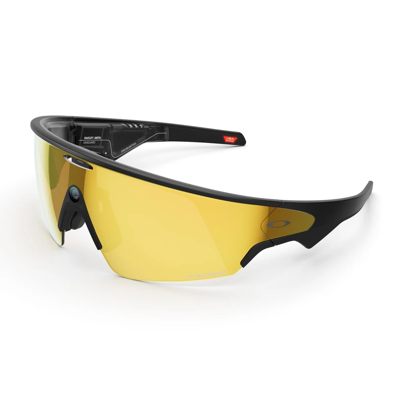 Oakley Meta Vanguard AI Glasses for Men, Women — Performance Sport Eyewear — 12 MP Camera, 3K Ultra HD, Garmin, IP67 Waterproof — Black/Prizm™ 24K Lenses