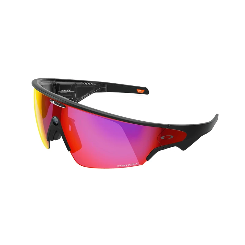 Oakley Meta Vanguard AI Glasses for Men, Women — Performance Sport Eyewear — 12 MP Camera, 3K Ultra HD, Garmin, IP67 Waterproof — Black/Prizm™ Road Lenses