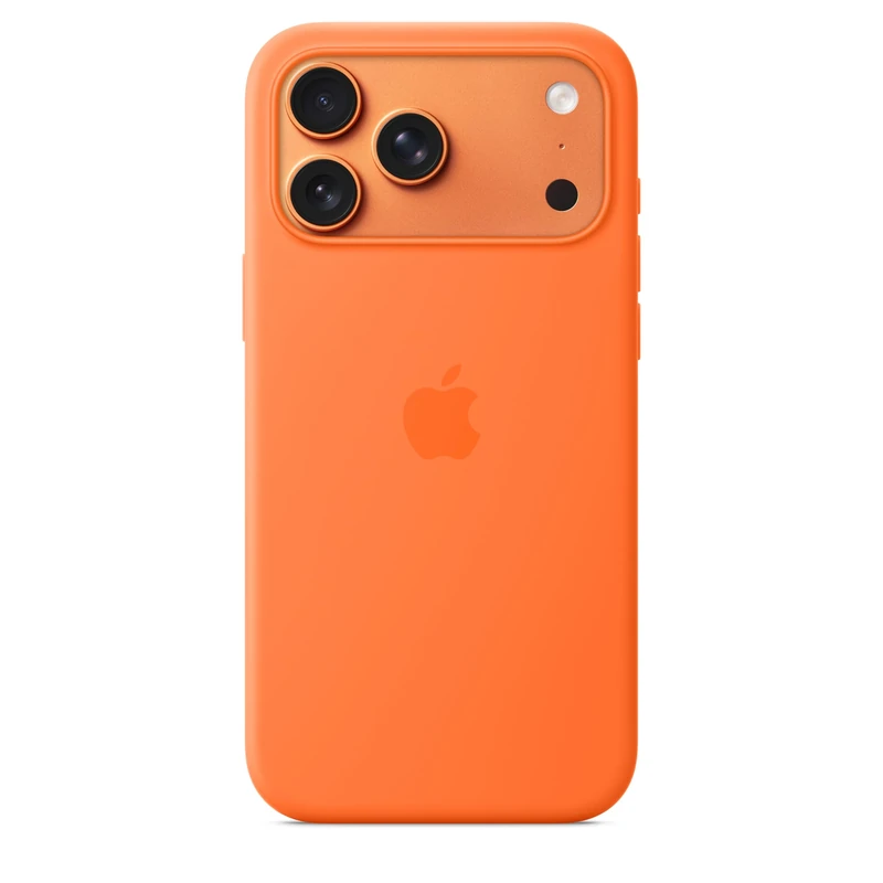 Apple iPhone 17 Pro Max Silicone Case with MagSafe and Camera Control: Lightweight Phone Case, Wireless Charging Compatible, Smooth Matte Finish; Orange