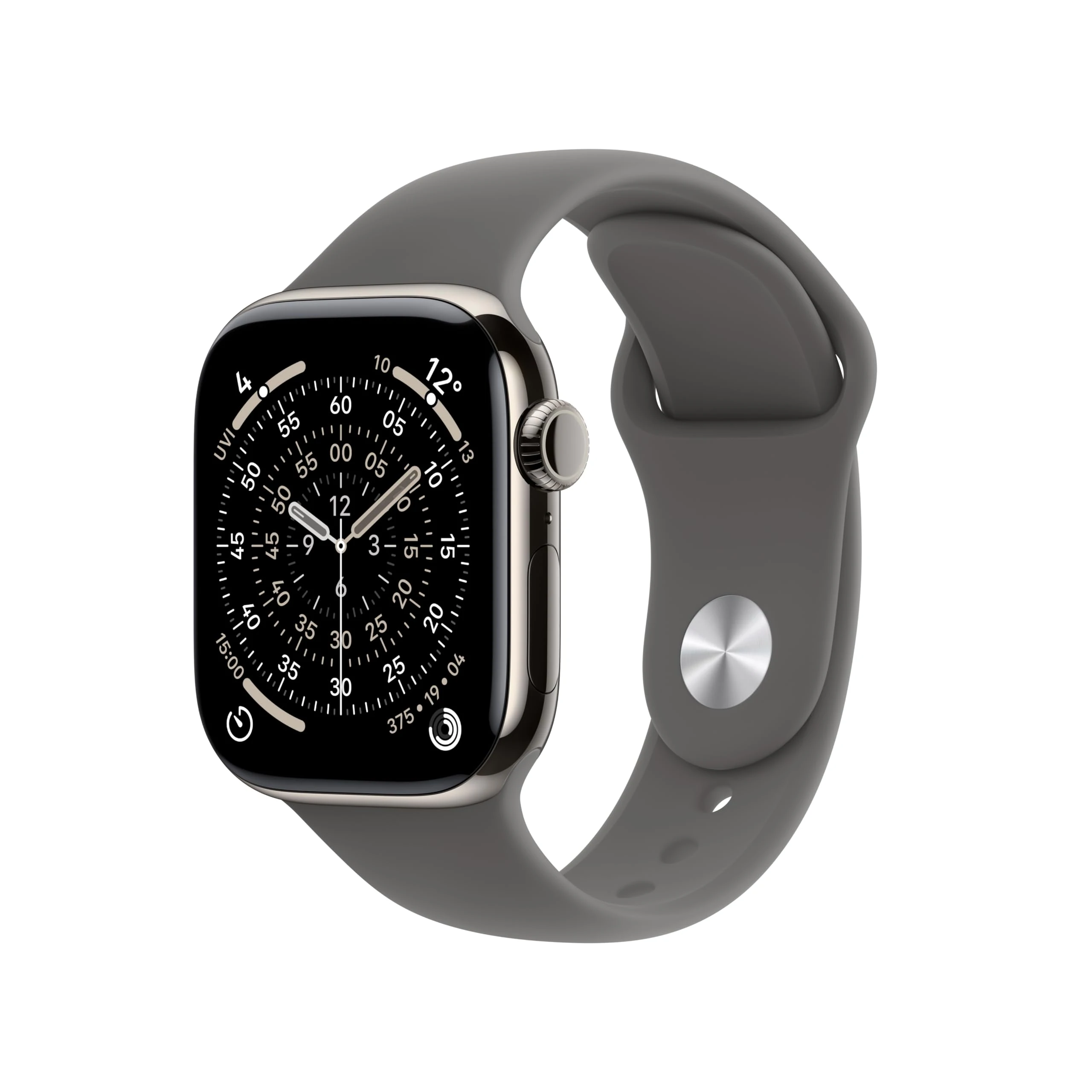 Apple Watch Series 11 GPS + Cellular 42mm Smartwatch with Natural Titanium Case with Stone Grey Sport Band S/M. Sleep Score, Fitness Tracker, Health Monitoring, Always-On Display, Water Resistant