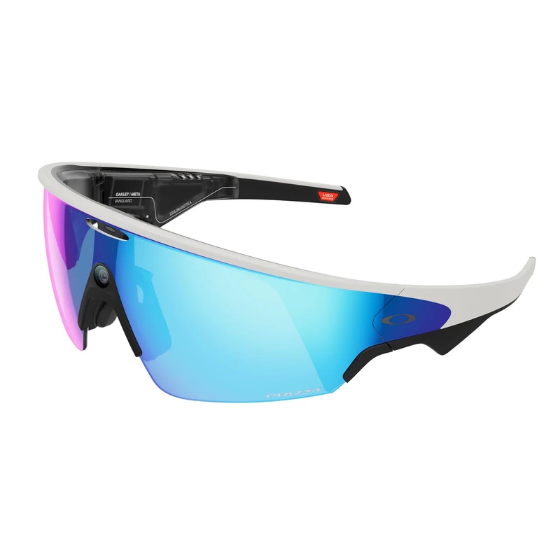 Oakley Meta Vanguard AI Glasses for Men, Women — Performance Sport Eyewear — 12 MP Camera, 3K Ultra HD, Garmin, IP67 Waterproof — White/Prizm™ Sapphire Lenses